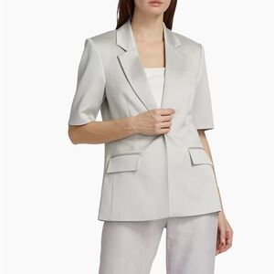 DEREK LAM MARTIN SHORT SLEEVE BLAZER BRAND NEW WITH TAGS color glacier grey